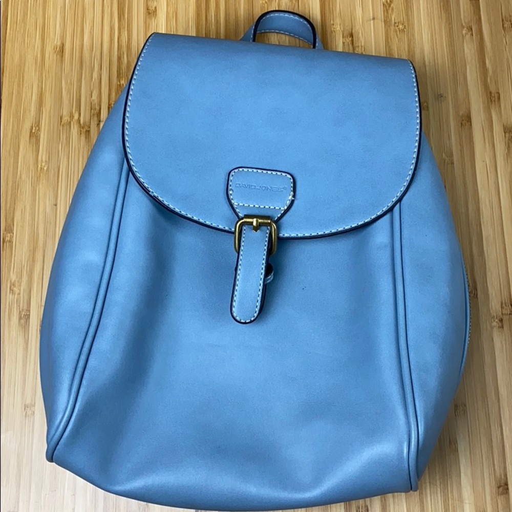PU leather backpack with metal accent